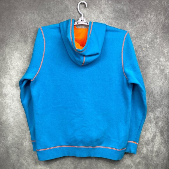 Under Armour Hoodie Sweatshirt mens Large Blue Orange Outdoors Workout Gym Warm - Picture 3 of 12